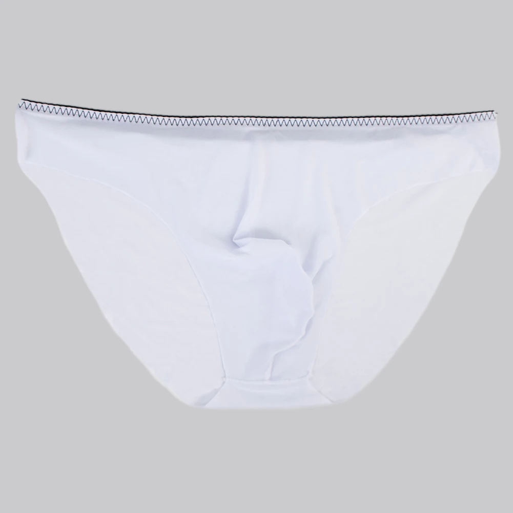 

Brief Men Underwear Ice Silk Lingerie Low Waist Middle Elasticity Pouch Regular Sexy Shorts Solid Color Spring