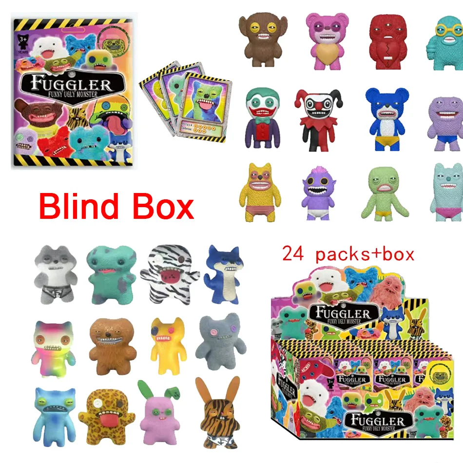 Nova Boneca Monstro Fuggler com Dentes, Série Pequenos Monstros, Sacos Surpresa, Tesouro de Dentes Funk, Monstro Feio, Brinquedo Colecionável, Presentes de Feriado