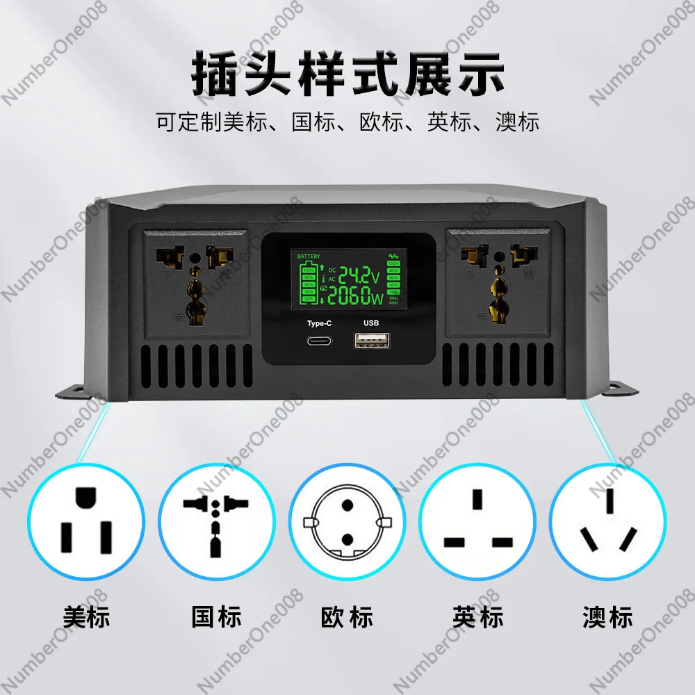 Pure Sine Wave Power Inverter Series DC to AC Converter 12V 24V 48V Solar Off-Grid System