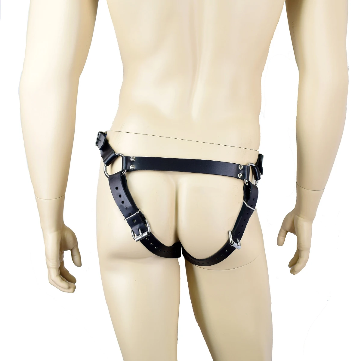 High Quality Leather Men's DP Leather Strap Wearable Dildos Strap Sex Band image 5