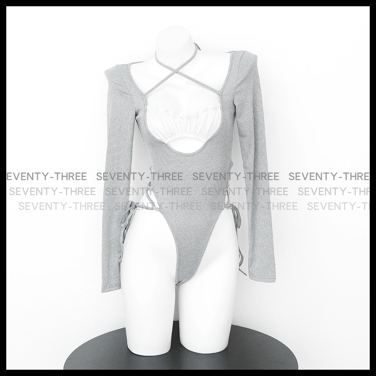 

Anime Girl University Student Gray Bodysuit Uniform Clothes Outfit Cosplay Costume