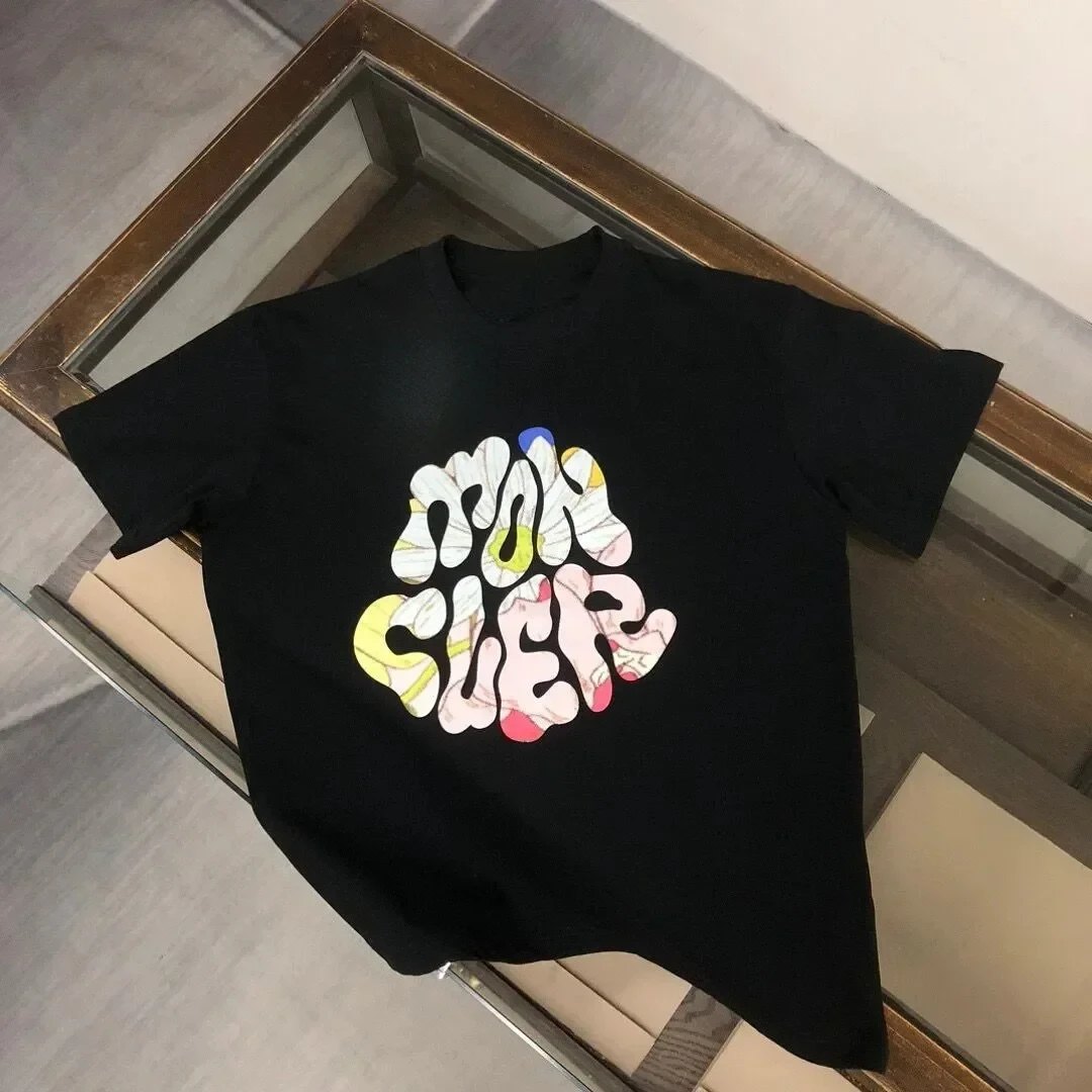 

Luxury High-end Brand Classic Printed T-shirt Pure Cotton Fashion Street Fashion Casual Round Collar T-shirt Men and Women