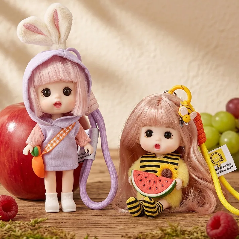 14cm Keychain Loli Doll Pendant Trendy Creative Fashionable Mobile Phone Pendant Joint Movable Girl Bag Hanging Gift