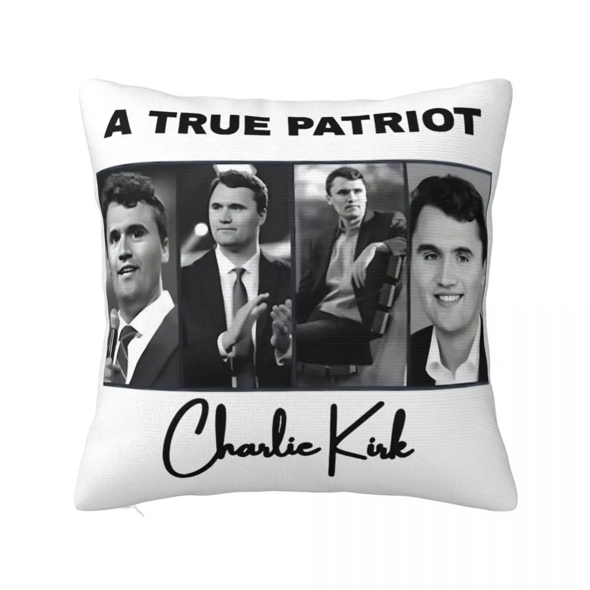 A True Patriot Charlie Kirk Pillowcase Soft Polyester Cushion Cover Decorative Throw Pillow Case Cover Home Square 40*40cm