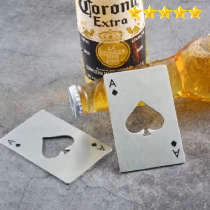 【Hot sales】Ace of Spades Credit Card Size Bottle Opener Creative Playing Card Shaped Portable Stainless Steel Bottle Opener