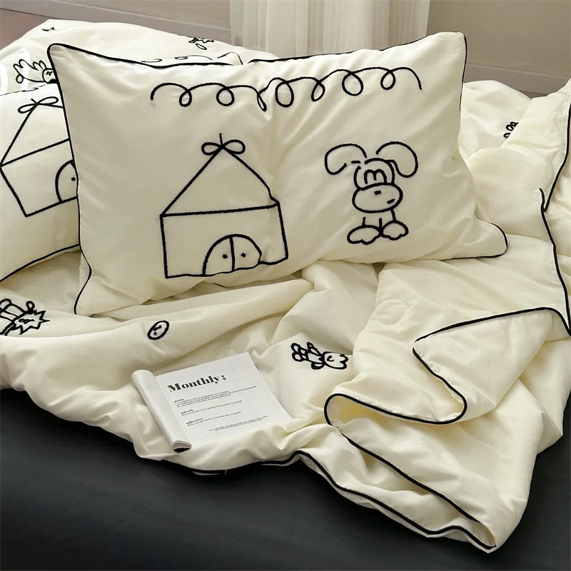 Cartoon Printed Pillow Case Bedding 48x74cm 1/2pcs Comfortable Breathable Washable Bedroom Universal Pillowcase Cute Home New