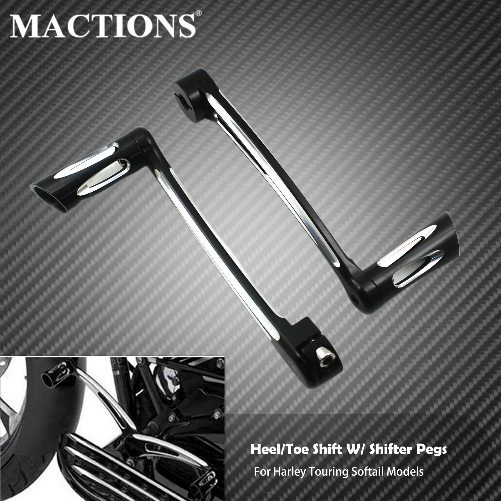 Motorcycle Black Heel/Toe Shift Kit Lever W/ Shifter Pegs For Harley Touring 1997-1415 FLH/T Softail FL 2000-2015