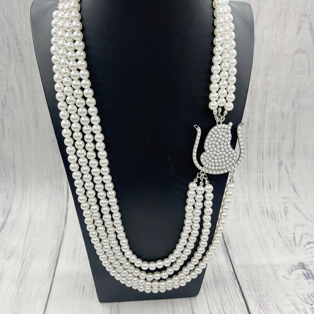 3pcs DOI Pearl necklace with Egyptian Goddess Charm