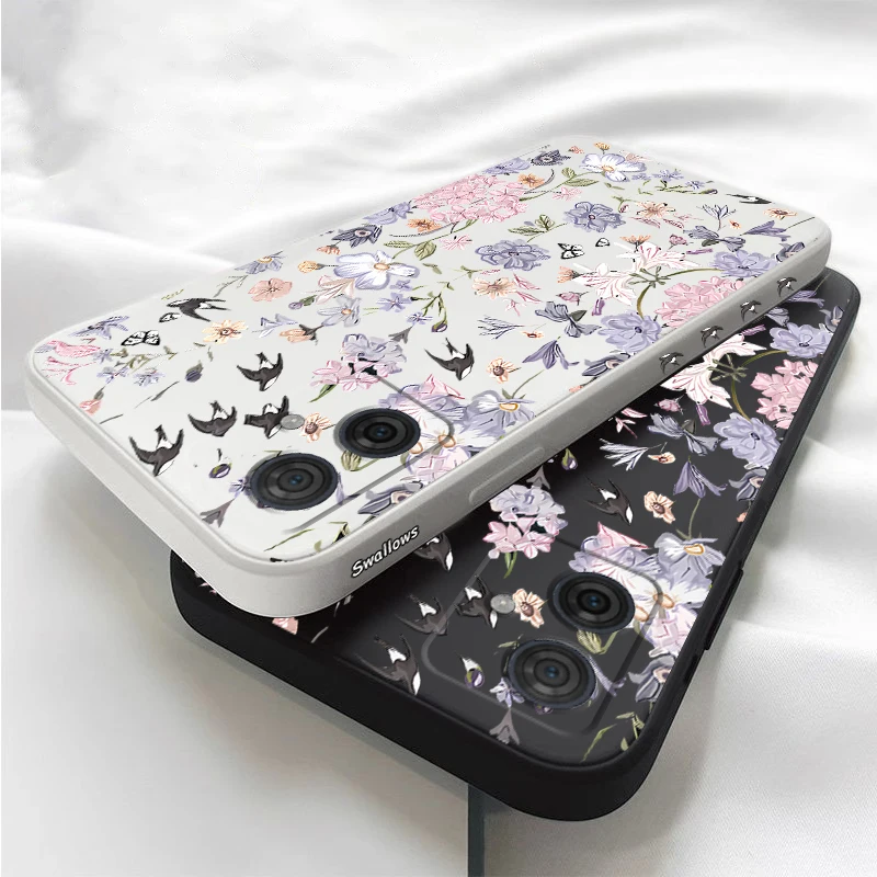 G 54 Wilted Flower Silicone Phone Case For Motorola Moto G54 G50 G42 G52 G53 G24 G72 G84 G8play G9Plus G100 EDGE 50Fusion Cover