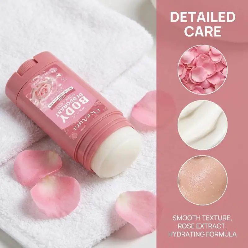 

Rose Aroma Deodorant Stick Natural Ingredients Long Lasting Odor Protection Body Refreshing for Daily Use