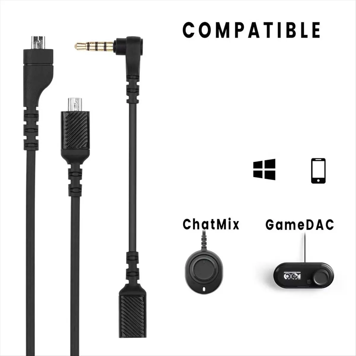 2026 جديد + كابل بديل يدعم سلك ألعاب RGB لسماعات الألعاب اللاسلكية Arctis 3 5 7 Pro + Plus