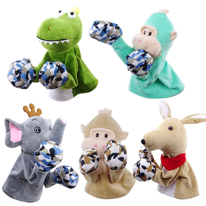 

Novelty Cute Dinosaur Animal Hand Puppet Boxing Dolls Fun Plush Toys With Sound Parent-child Interaction Props Children Toy Gift