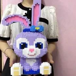 Lapin mignon bâtiment nuits jouet pour enfants, petit ParemployBrick, bricolage, jouet d'assemblage pour enfants, modèle 3D, décorations, cadeau pour enfants