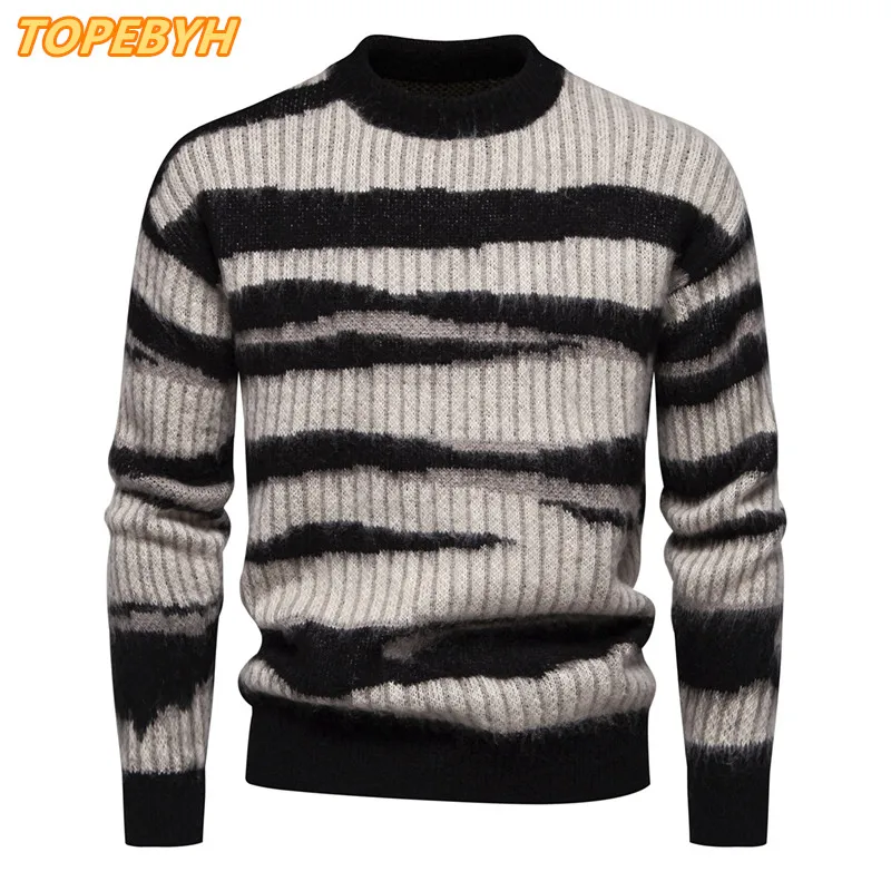 NEW Year High Quality Mens Trend  Sweater Slim Fit Casual Knitted Turtleneck Pullover Tops