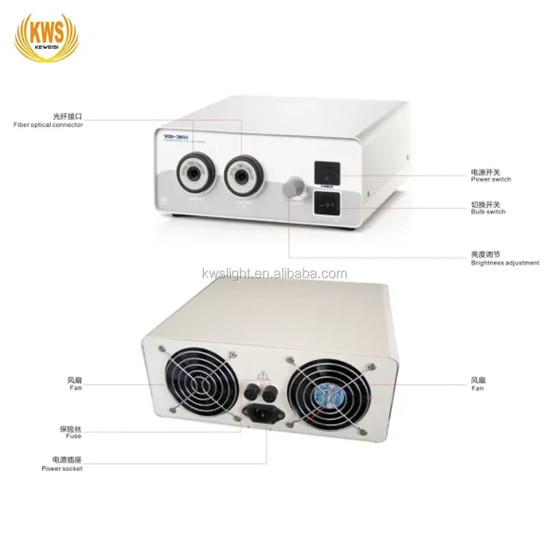 KWS XD-301-250W High-Frequency Surgery Equipment CE Certified Hospital Use High Dual Holes Halogen Fiber Optic