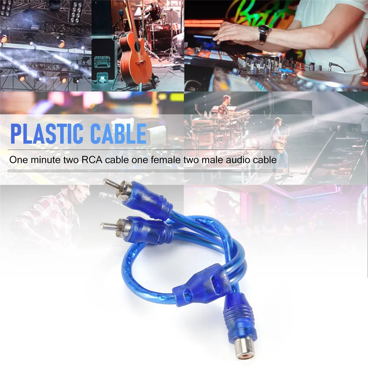 ABSQ-3 قطع وصلة صوتية لـ 1 كابل مقسم محول ذكر RCA أنثى إلى 2 RCA