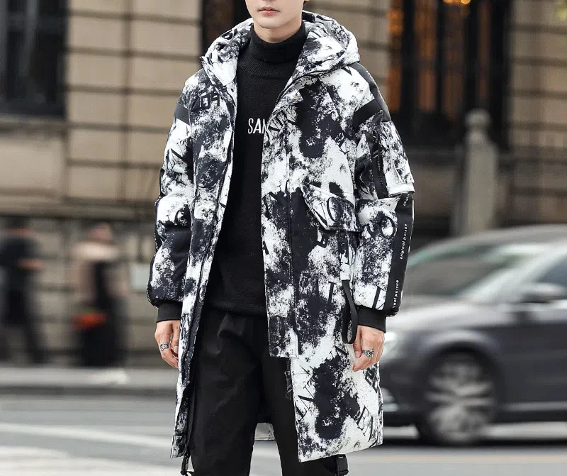 2024 Winter neuer modischer Kapuzenpullover, locker, verdickt, winddicht und kältebeständig, warme Daunenjacke, tägliche lässige Baumwolljacke – Detail 5