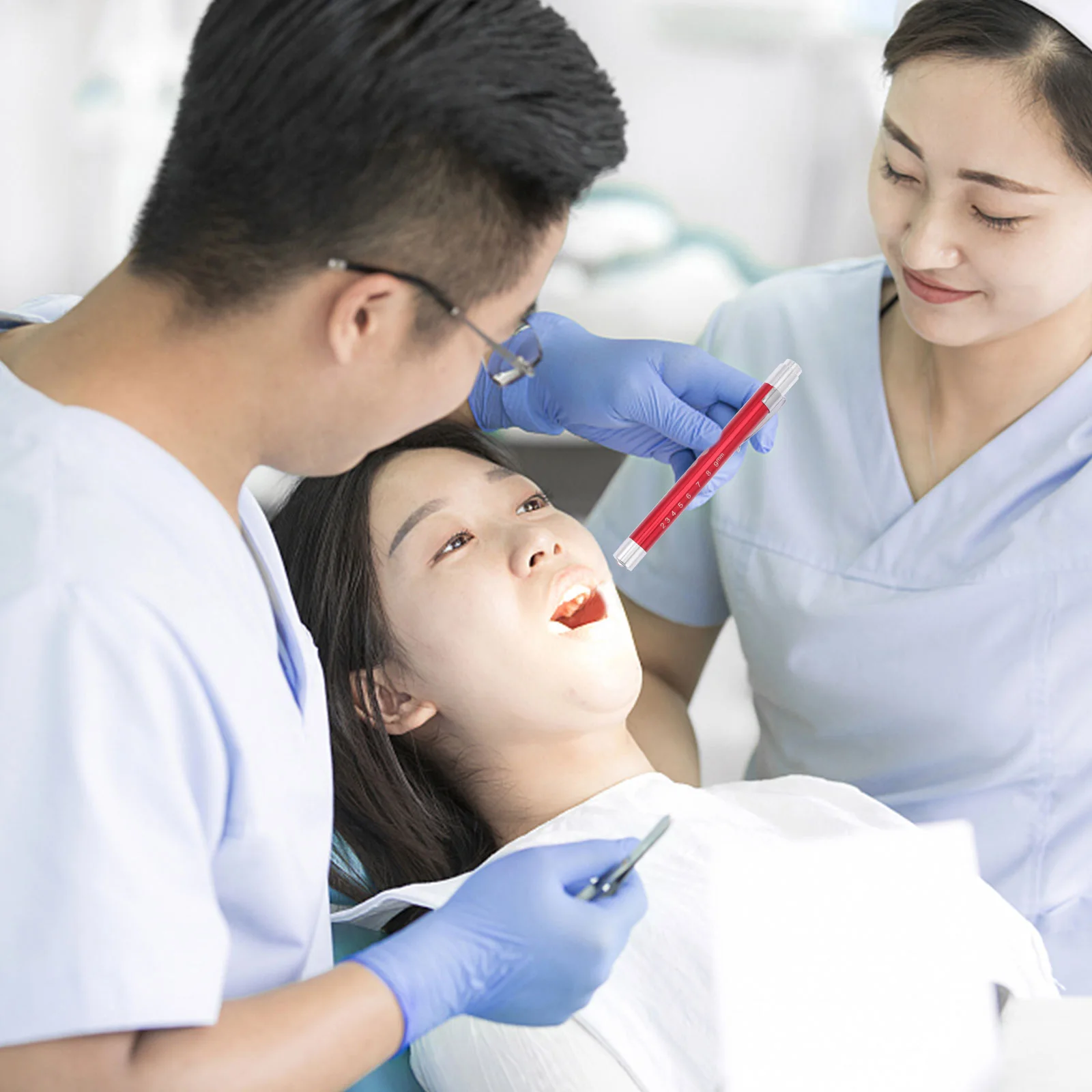 

2Pcs Medical LED Powered Inspection Lamp Detachable Head Drop-Proof Lens Pupil Size Chart Pen Flashlight