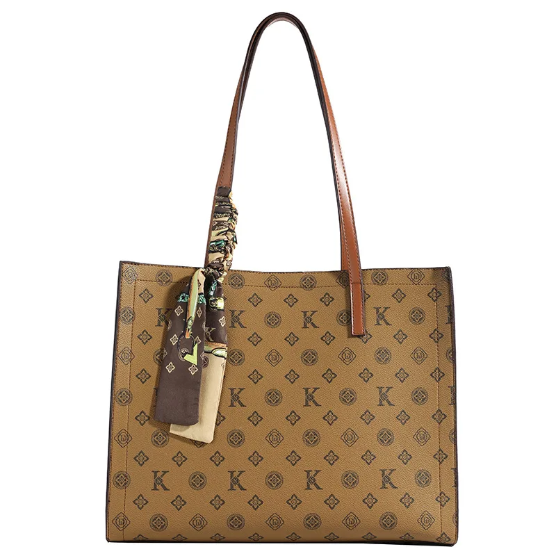 Просторная сумка-тоут с винтажным принтом для женщин, большая вместительная сумка через плечо, модная сумка через плечо в стиле ретро ​