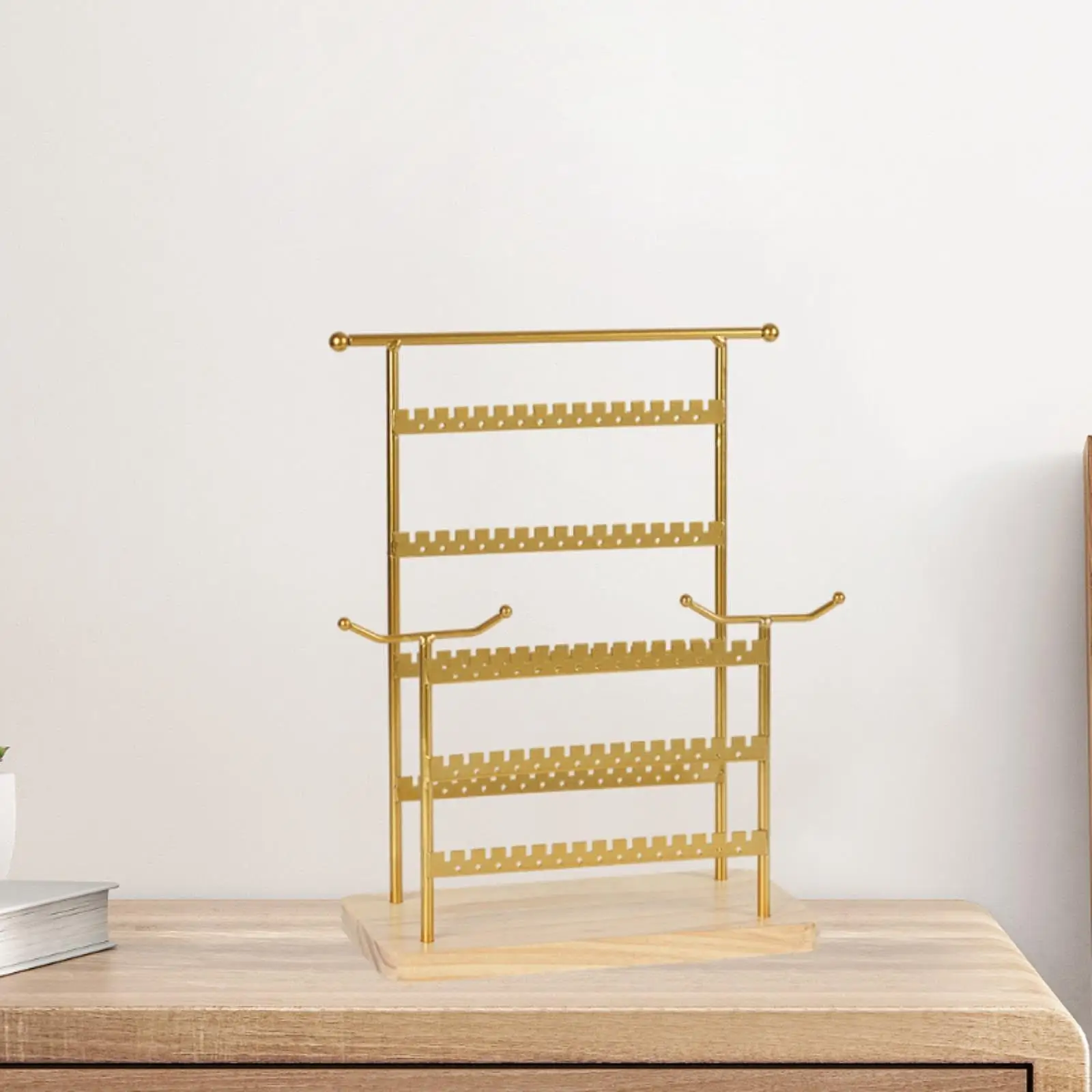 حامل عرض القرط، حامل مجوهرات منظم القلادة، حامل أقراط رف المجوهرات على سطح الطاولة