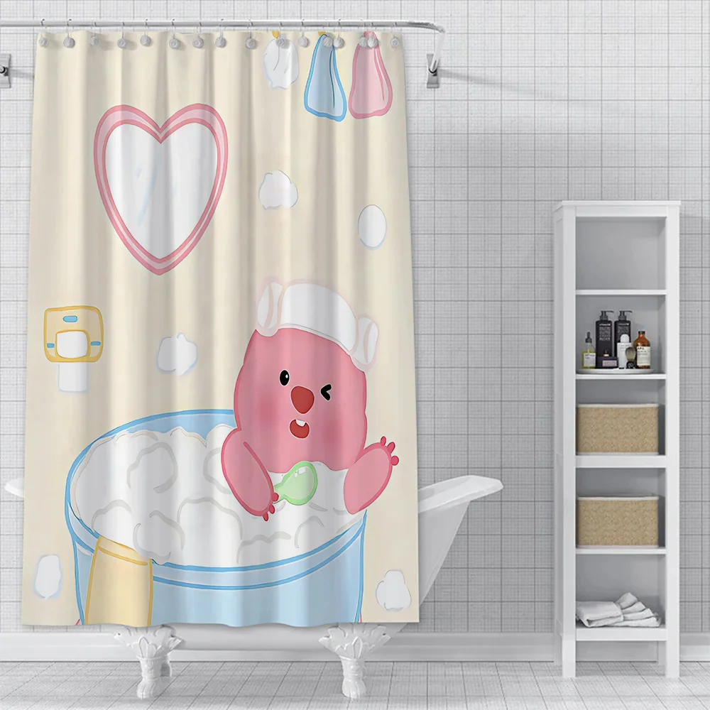 Cartoon Cute L-Loopy Shower Curtain Waterproof Polyester Fabric Colorful Bath Curtains Home Bathroom Decor Curtain With Hook