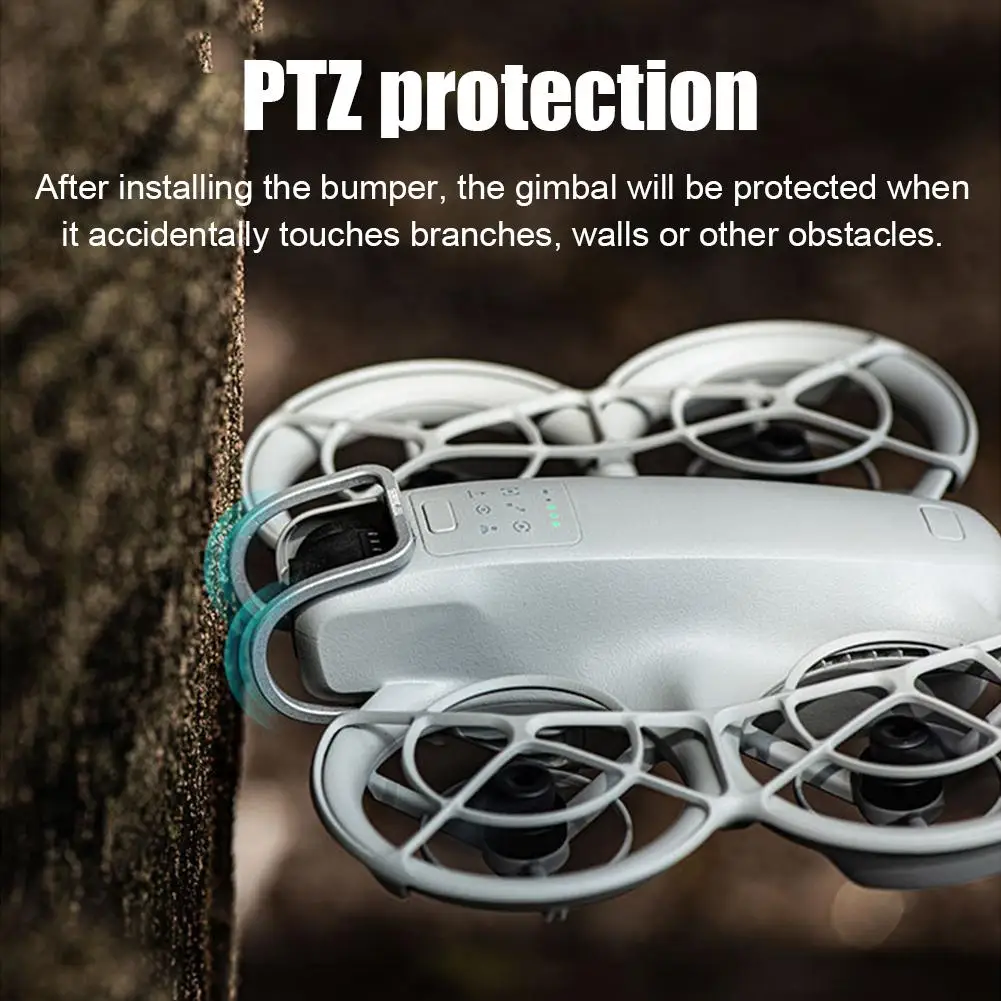 เลนส์กล้องกันชนสําหรับ DJI NEO FPV Drone อุปกรณ์เสริมกล้องความปลอดภัยกันชนอลูมิเนียม Anti-Collision ป้องกันบาร์ Silver