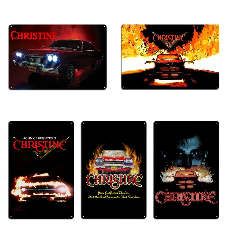Awesome Movie Car Christine Metal Plaques Cinema Create Mural Wall Decor Iron Tin Sign Poster