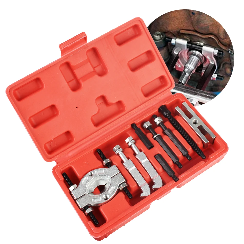 Bearing Removal Tool Set Professional Bearing Separator and Puller Set Bearing Separator Car Repair Tool Kit with Red Case 9Pcs