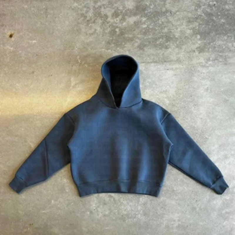 European and American casual street wear simple couple style fashionable hooded sweatshirt solid color loose fit sweatshirt