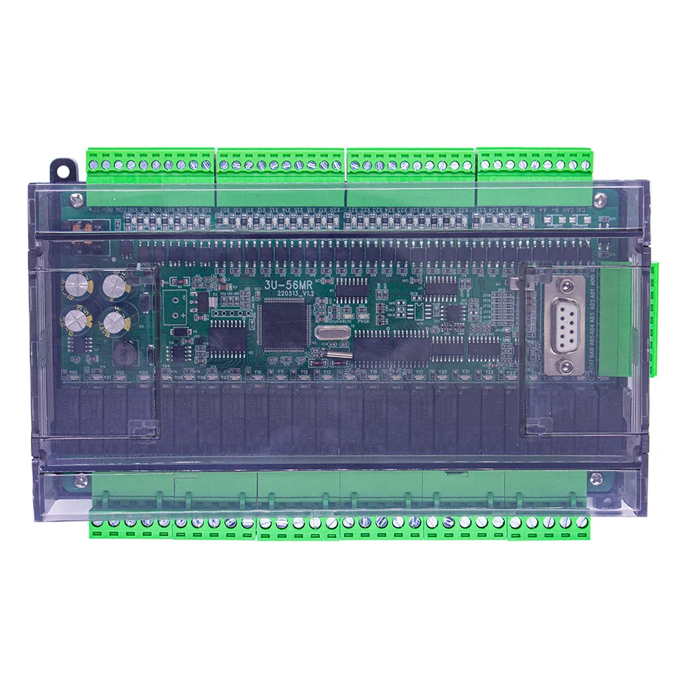 Imagem -05 - Placa de Controle Industrial Plc com Shell e Rtc Rtu Relé Fx3u56mr 32 em 24 Out Modbus ou 6ch Entrada de Alta Velocidade 60k