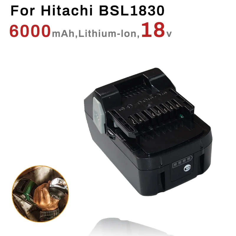 

For Hitachi BSL1415 18V Screwdriver Tools Battery BSL1415X BSL1430 CS-HTB430PW 6000mAh Lithium-Ion Rechargeable Batteries