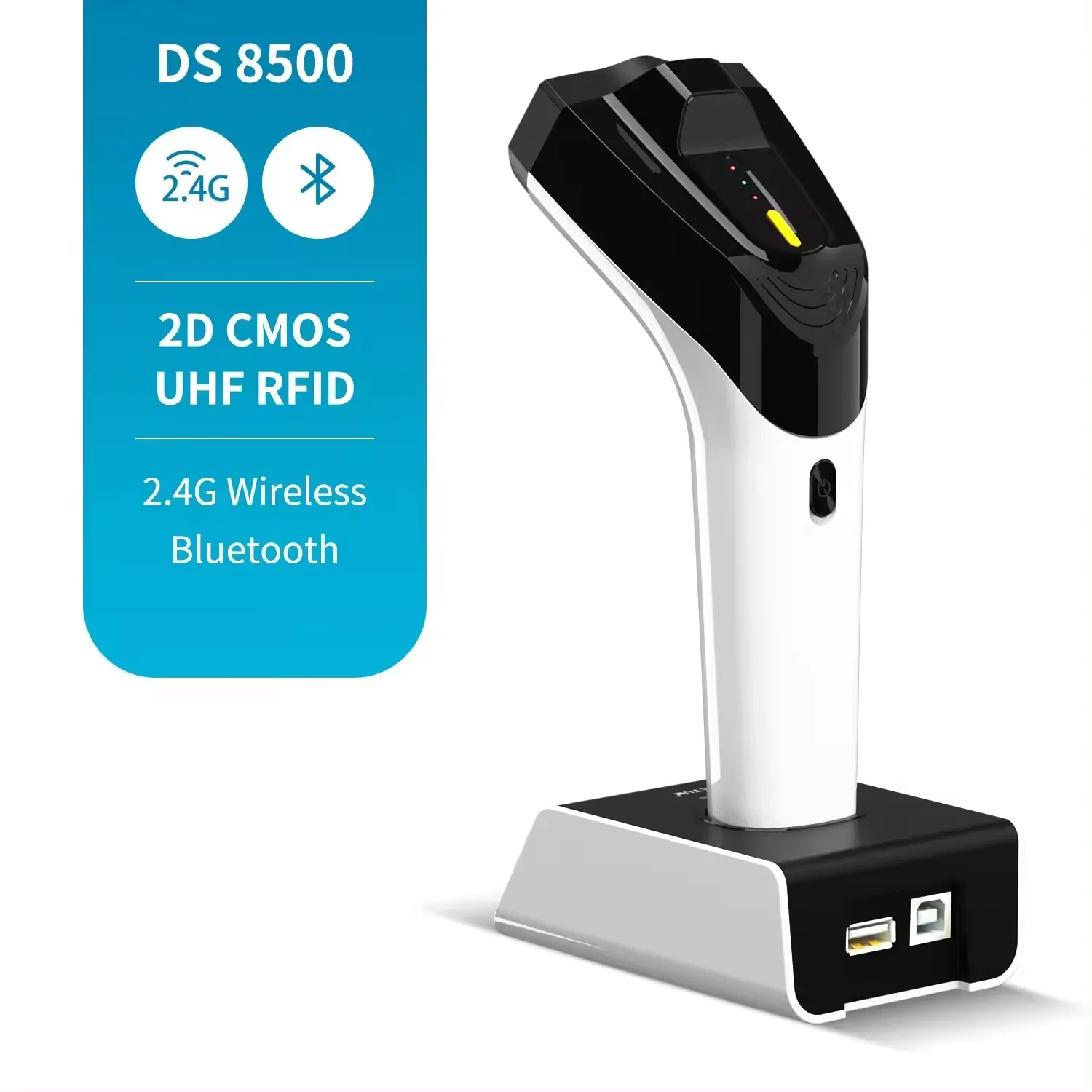 High-end  Plug and Play Bluetooth  Wireless RFID ID Card Reader Swipe Card Reader 2D Barcode Scanner