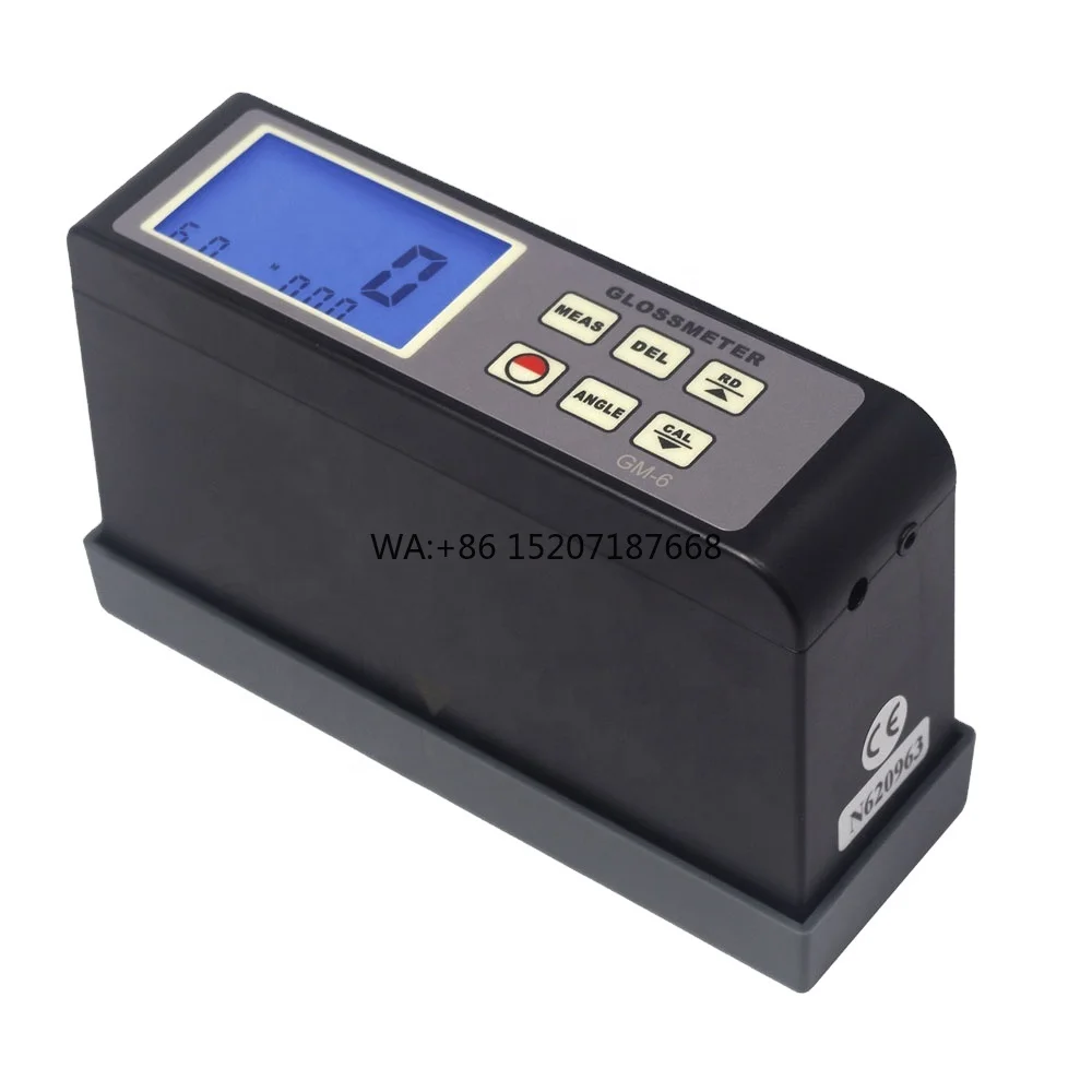 

GlossMeter GM-6 60 Degree Measuring Angle Digital Surface Cleaning Gloss Meter Range 0.1~200 Gloss Ink Marble Gloss Tester