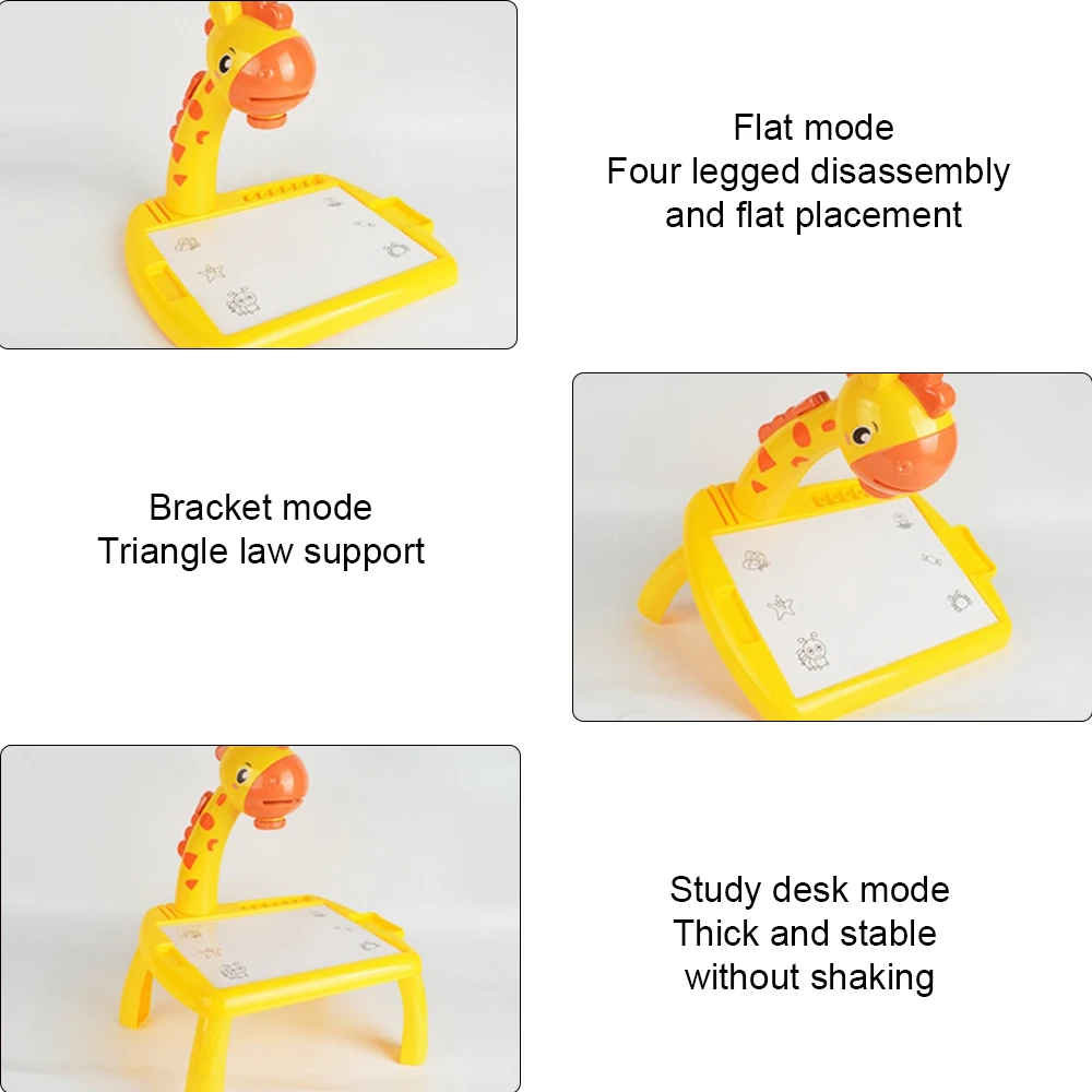 Projektor LED tablica żyrafa ręcznie pisanie malowanie biurko stół do rysowania dla dzieci edukacyjne zabawki edukacyjne dla dzieci prezent urodzinowy