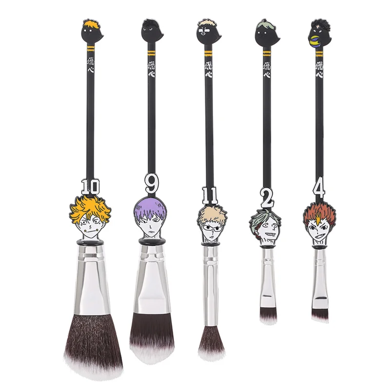 Cartoon Volleyball Boy Makeup Brush Set  Anime Haikyuu Newest Foundation Blending Brush Female Makeup Tool