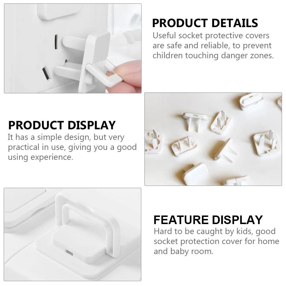 아기 보호 콘센트 커버 안전 플러그 보호대, 어린이 전기 보안 잠금 소켓 케이스, 충격 방지, 흰색 어린이, 24 개