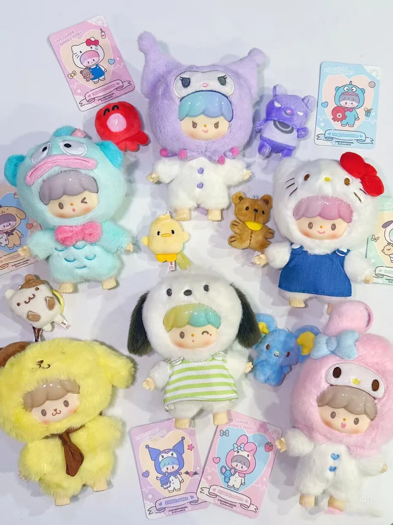 

Genuine Sanrio Characters Love-League Buddies Series Vinyl Dolls Blind Box Cute Hello Kitty Kuromi Guess Bag Trendy Toys Gift