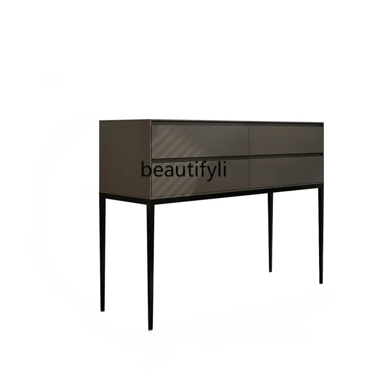 

Italian Minimalist Sideboard Cabinet Nordic Light Luxury High Leg Entrance Cabinet Modern Minimalist Bedroom Side Cabinet