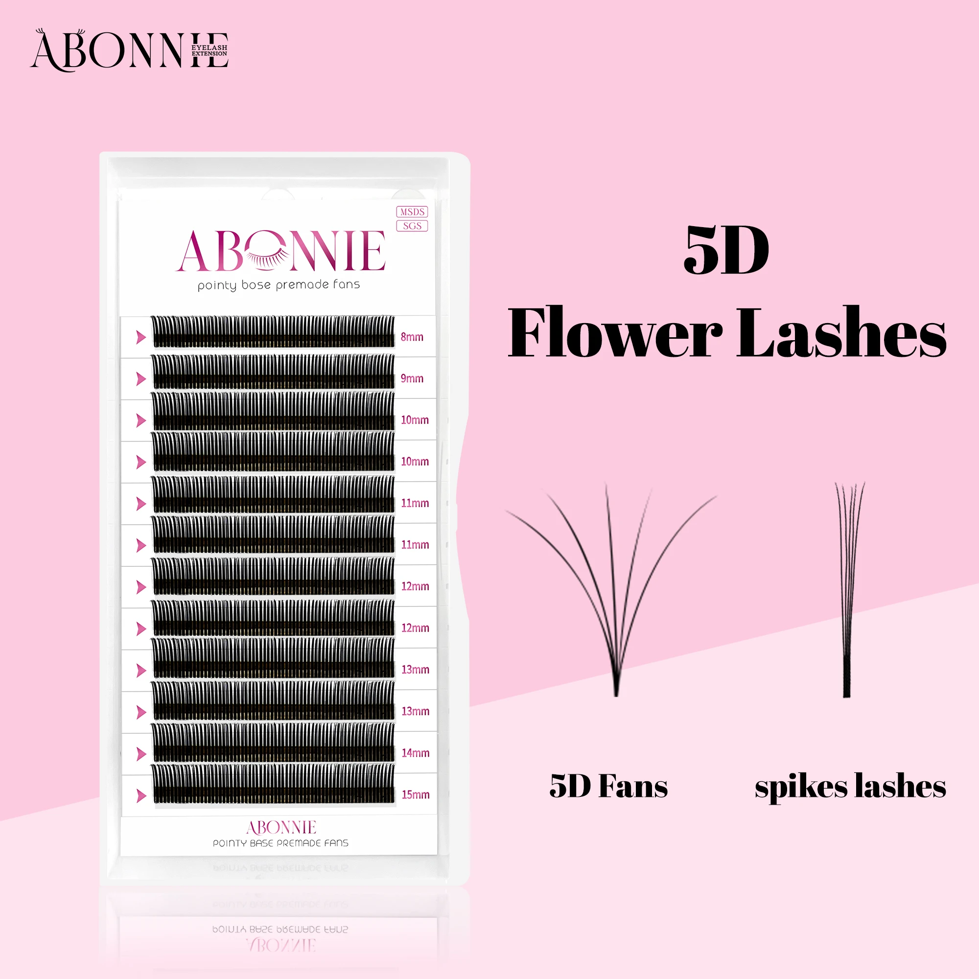 Abonnie 5D Flower Lash Extensions Individual Lashes Volume Soft 5D Flowering Fairy False Easy Fans Volume Eyelashes