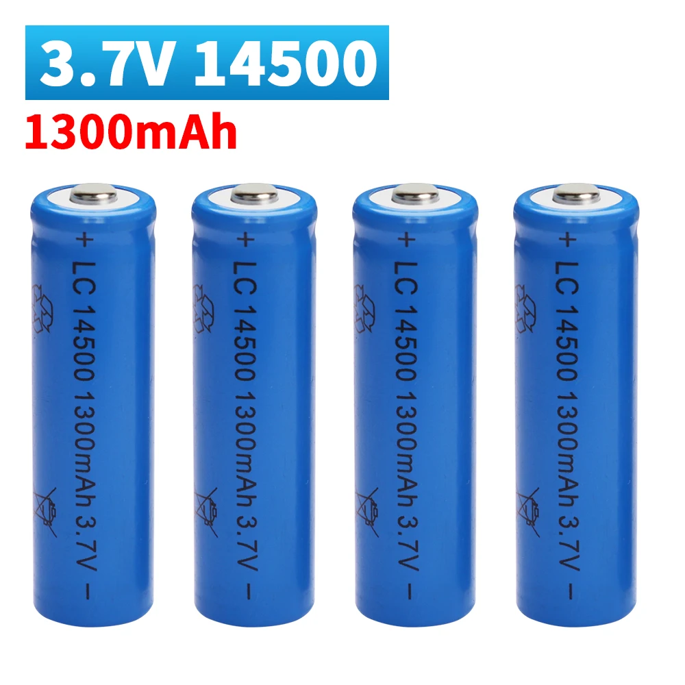 14500 3.7V 1300mAh Li-ion Rechargeable Batteries AA Battery Lithium Cell for Led Flashlight Headlamps Torch Mouse