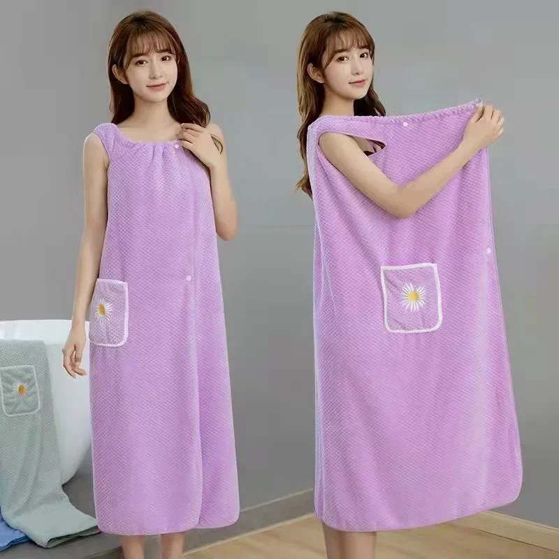 

Large Bath towels For Body coral velvet Bath Towels Fashion Lady Wearable Fast Drying Beach Spa Bathrobes Bath Skirt