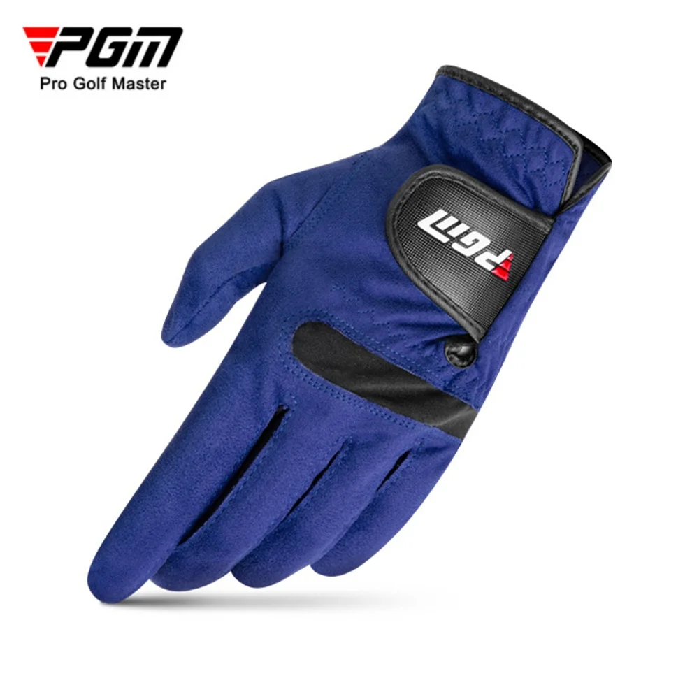 PGM Men Golf Gloves Blue Superfiber Cloth Sport Hand Glove Wear Single Left Right Handed Breathable Skid-proof Gloves ST004