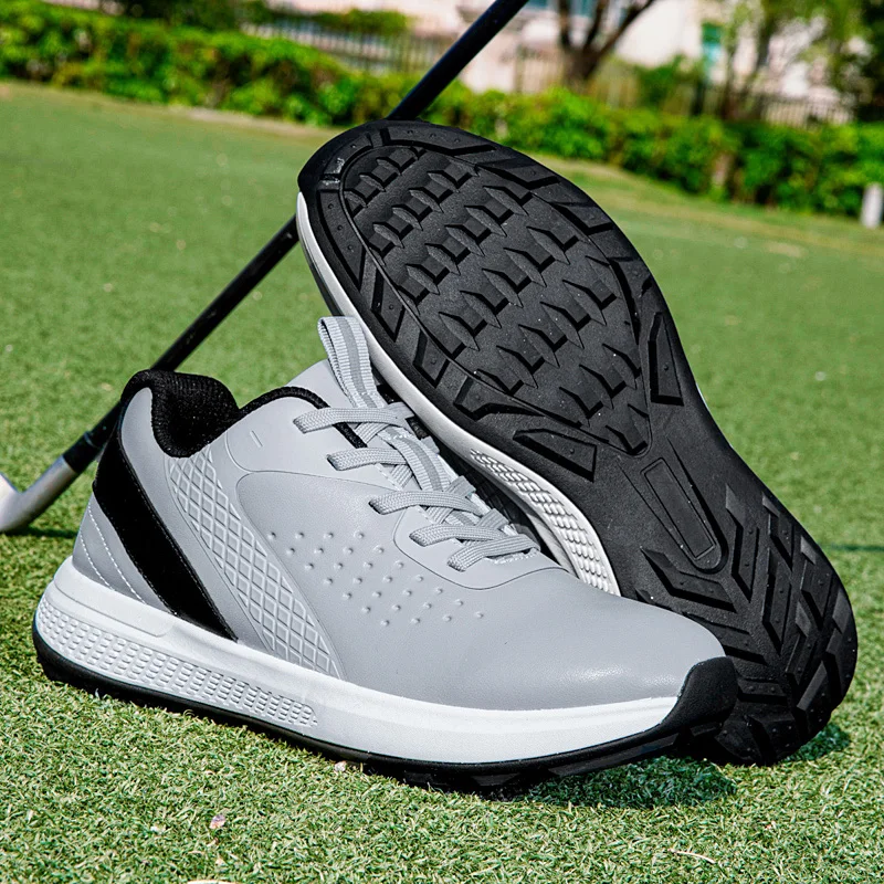 

Новые мужские кроссовки для гольфа, кожаная обувь из микрофибры, водонепроницаемая нескользящая уличная спортивная обувь с фиксированными гвоздями, мужская официальная кожаная обувь