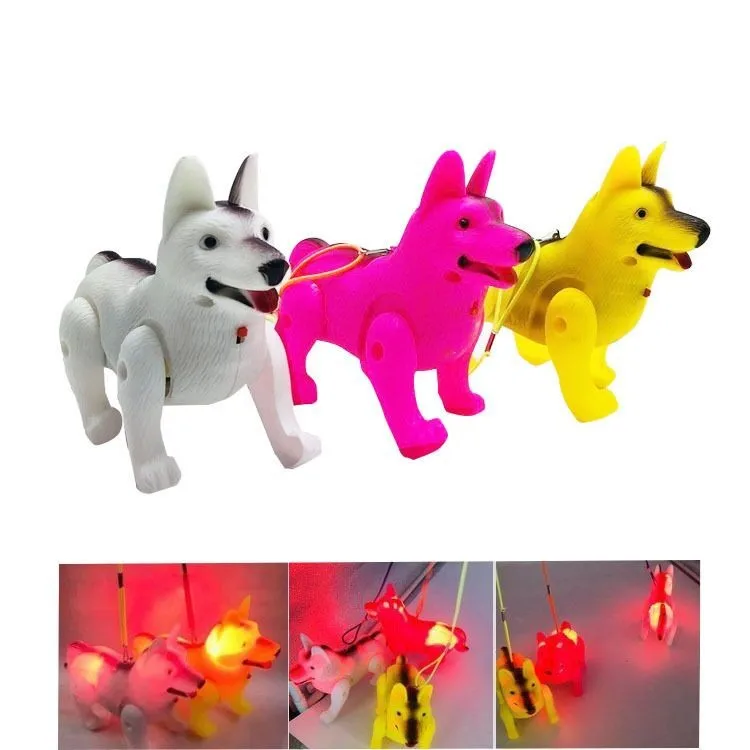 

Kids Electric Pull Rope Cartoon Cute Crawling Wolfdog Toys Creative Fun Light-emitting With Music Electric Doll Kids Gifts