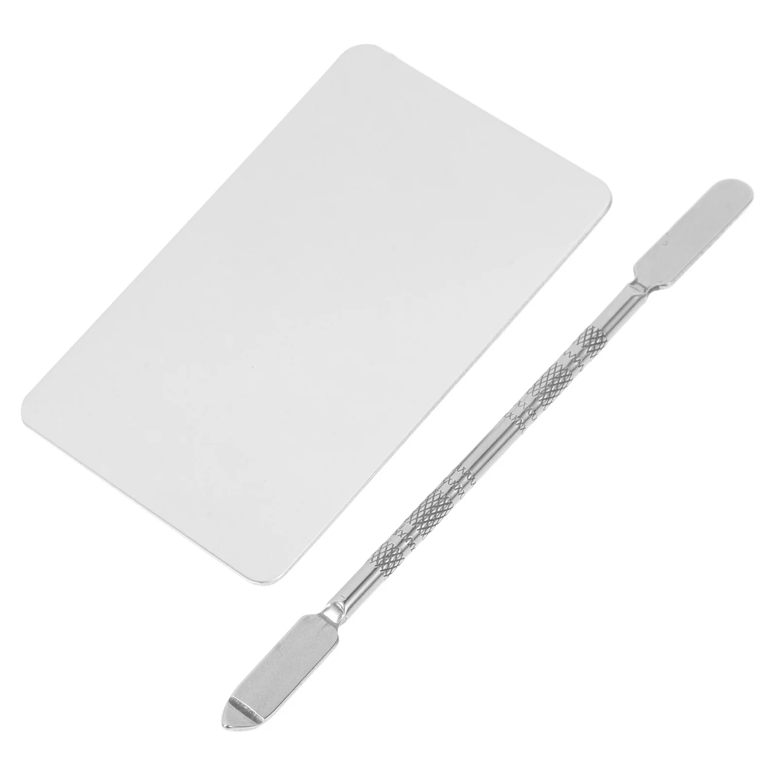 Paleta do mieszania makijażu ze stali nierdzewnej, tacka do mieszania kolorów do szminek i zdobienia paznokci, przenośna, z pierścieniem.