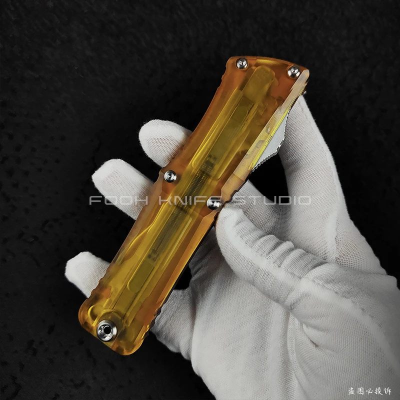 FOOH KNIFE STUDIO ULTEM PEI VERSION GEN III COMBAT TROODON 3 D2 Steel PEI + 6061 Aluminum Handle EDC Tools Comb