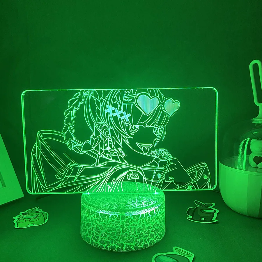 Anime chamada da noite figura nazuna nanakusa 3d led neon luzes da noite presente de aniversário para amigo decoração do quarto mangá lava lâmpada