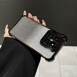 Shockproof Phone Case For Xiaomi 14 pro Case Silicone Glitter Cover For Xiaomi 13 14 ultra POCO C65 M6 pro Bling Case Xiaomi14