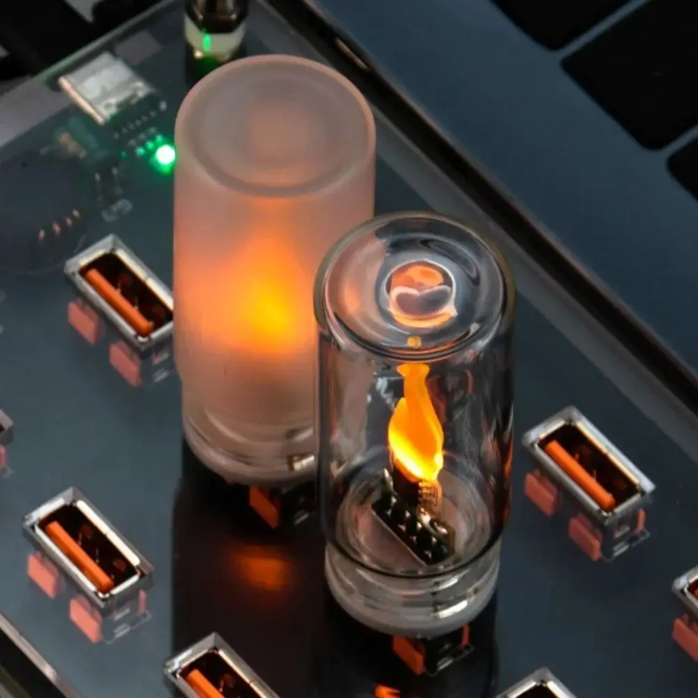 

Portable Glass USB LED Light 5V USB Flame Type Car Atmosphere Light ABS Night Light Car Interior