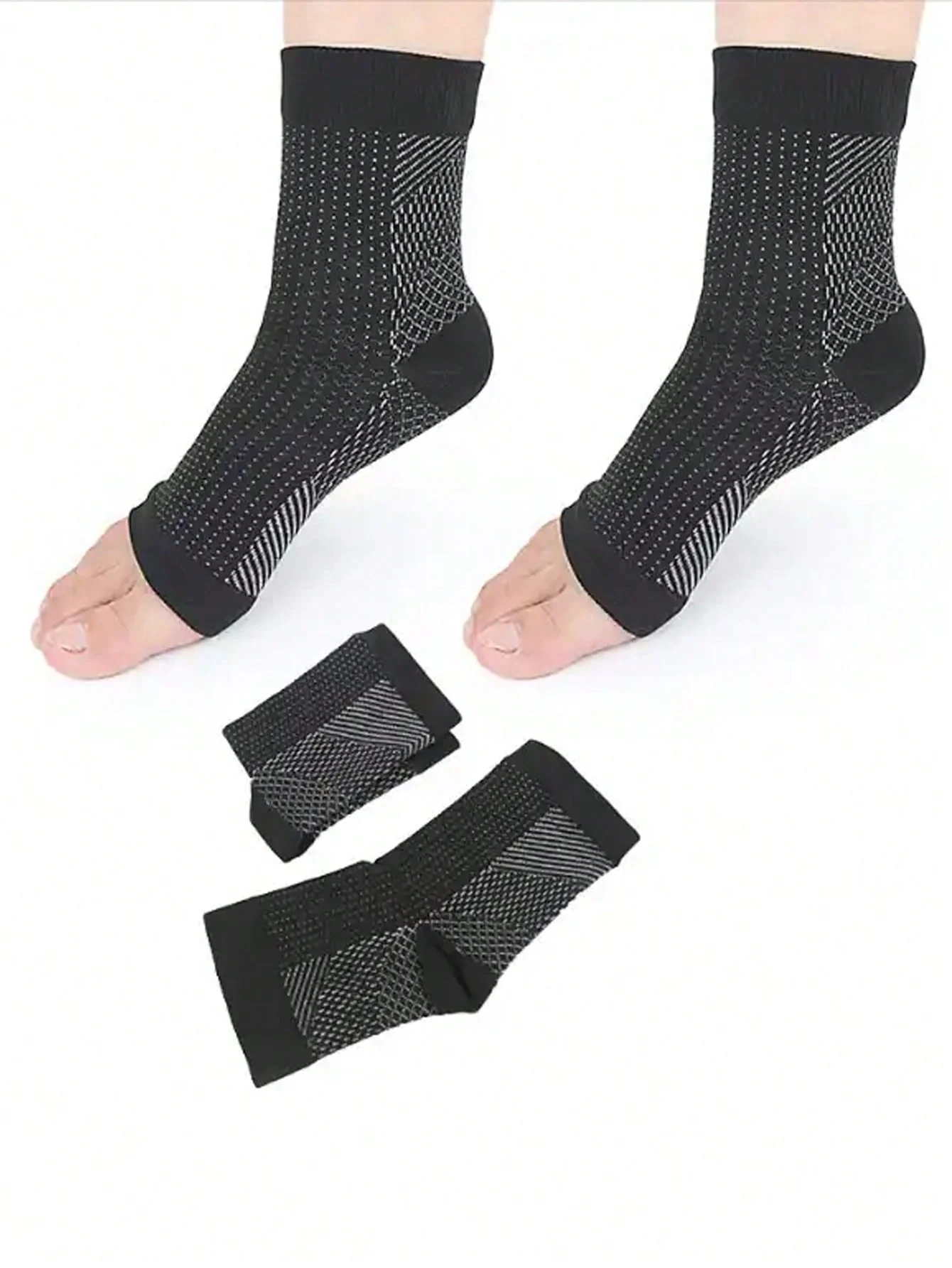 

Защитные носки для голеностопа, носки для фитнеса, спортивные защитные открытые носочки, эластичные Компрессионные носки